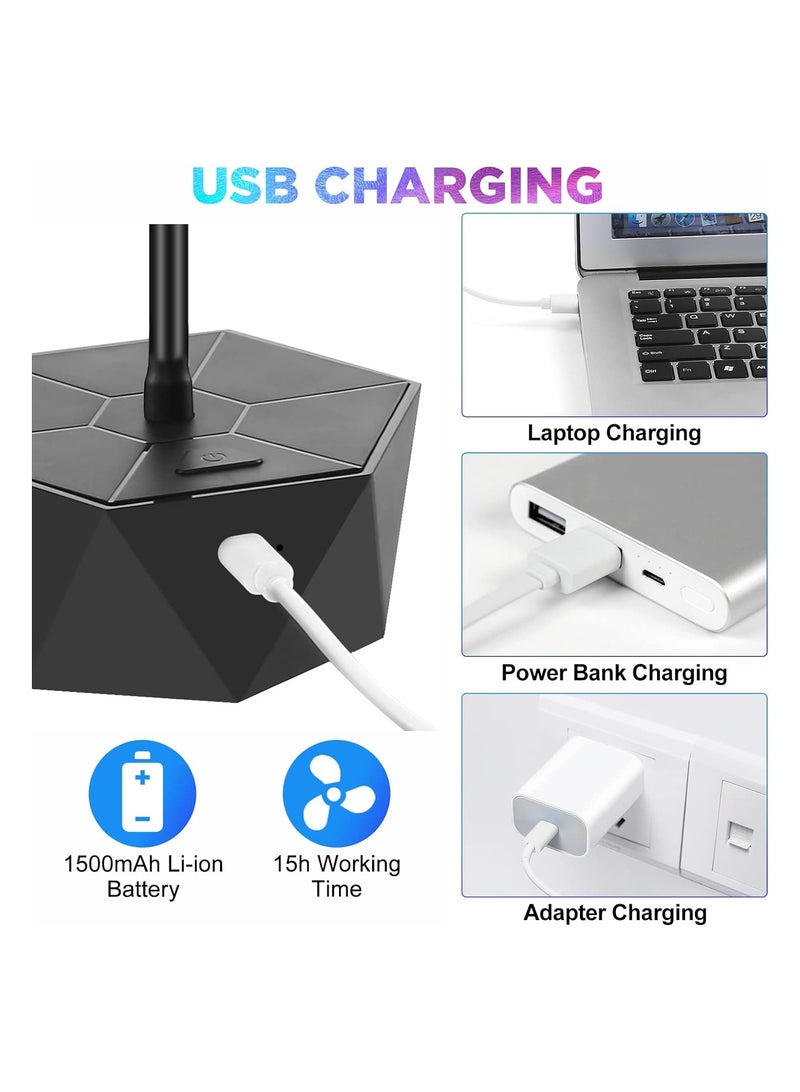 Fly Fans for Tables Rechargeable, Fly Fans for Food, Portable Table Keep Flies Away Flexible Fly Repellent, Fans for Outdoor Table Top Fly Fan with Holographic, Food Spinner, Blades Outside, Picnic