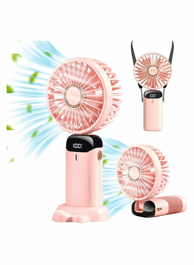 Portable Hand-Held Fan Office Desktop Multifunctional Folding Double-Headed Small Electric Fan With A Neck Lanyard