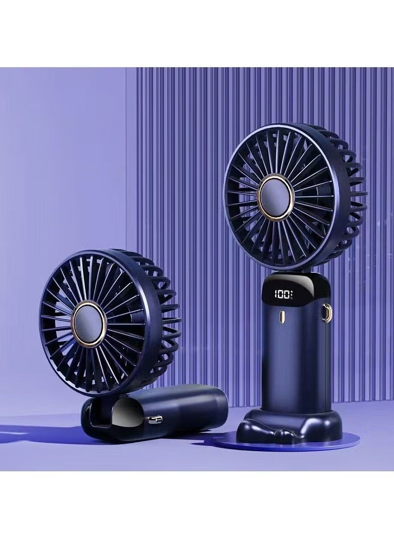 Portable Hand-Held Fan Office Desktop Multifunctional Folding Double-Headed Small Electric Fan With A Neck Lanyard