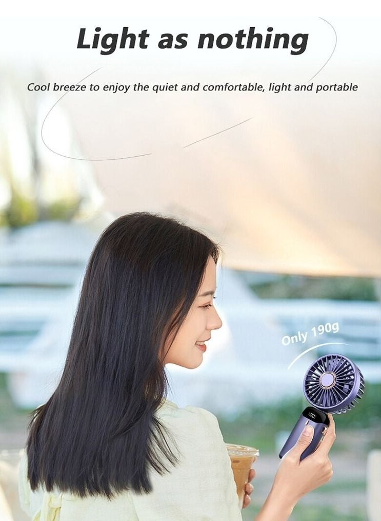 Portable Hand-Held Fan Office Desktop Multifunctional Folding Double-Headed Small Electric Fan With A Neck Lanyard