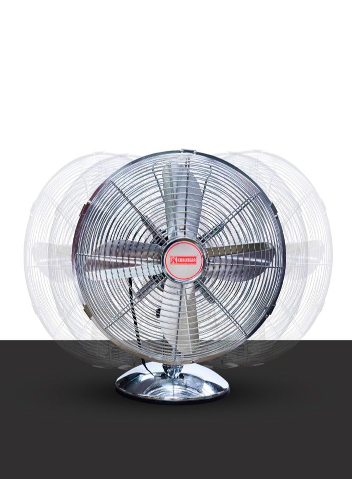 Khaleegia 12″ Stainless Steel Table Fan with 120° Tilt and Adjustable Speed Settings