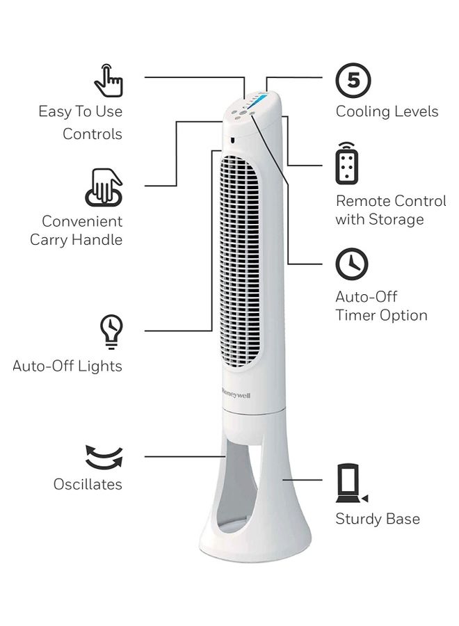 QuietSet Tower Fan with Remote Control HYF260E White