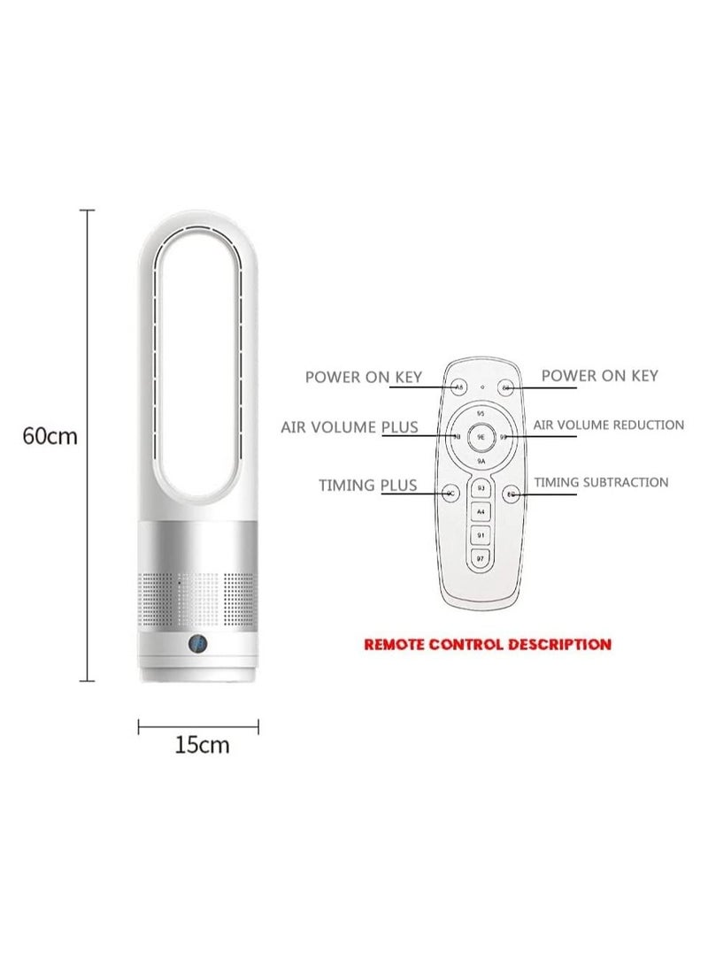 Adjustable Bladeless Fan Ultraquiet Air Purification Tower Fan Remote Control Cycle