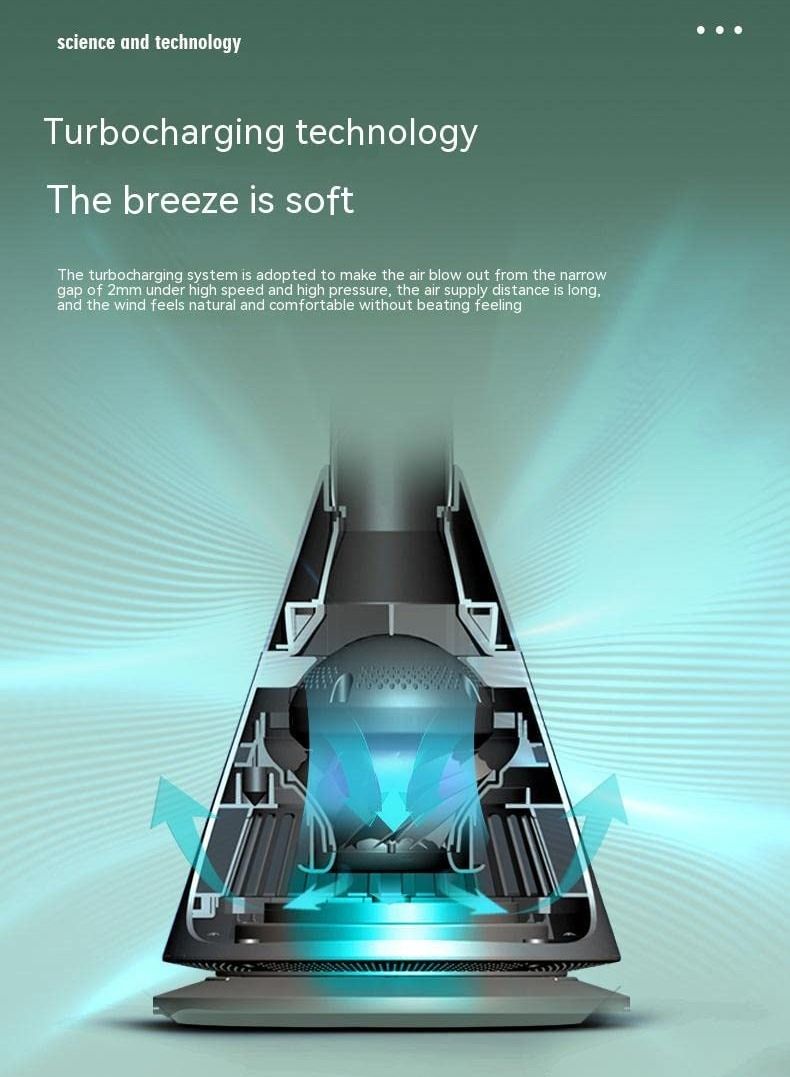 COOLBABY Vertical Leafless Floor Fan Shaking Head Electric Fan Household Circulating Fan Floor Tower Fan