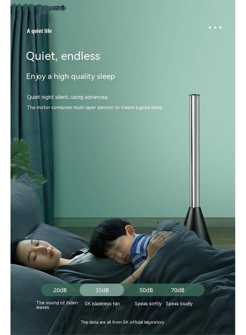 COOLBABY Vertical Leafless Floor Fan Shaking Head Electric Fan Household Circulating Fan Floor Tower Fan