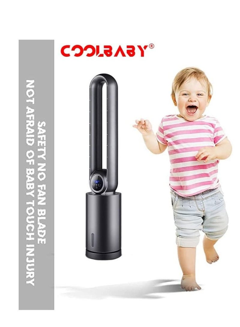 COOLBABY Bladeless Fan, Household Air Conditioning Fan Floor Water Cooled Fan, Tower Fan, Bladeless