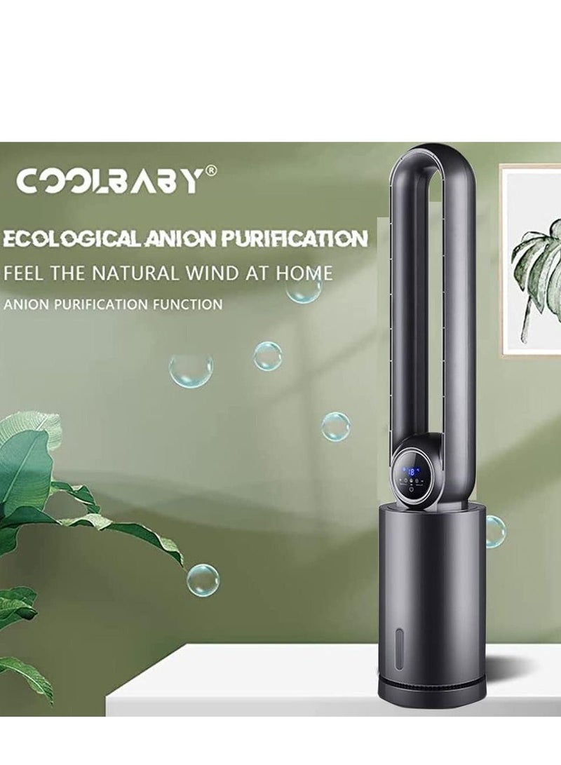 COOLBABY Bladeless Fan, Household Air Conditioning Fan Floor Water Cooled Fan, Tower Fan, Bladeless