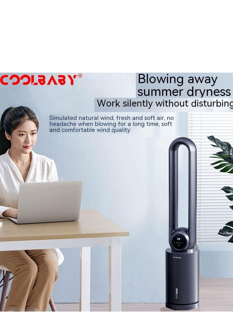COOLBABY Bladeless Fan, Household Air Conditioning Fan Floor Water Cooled Fan, Tower Fan, Bladeless