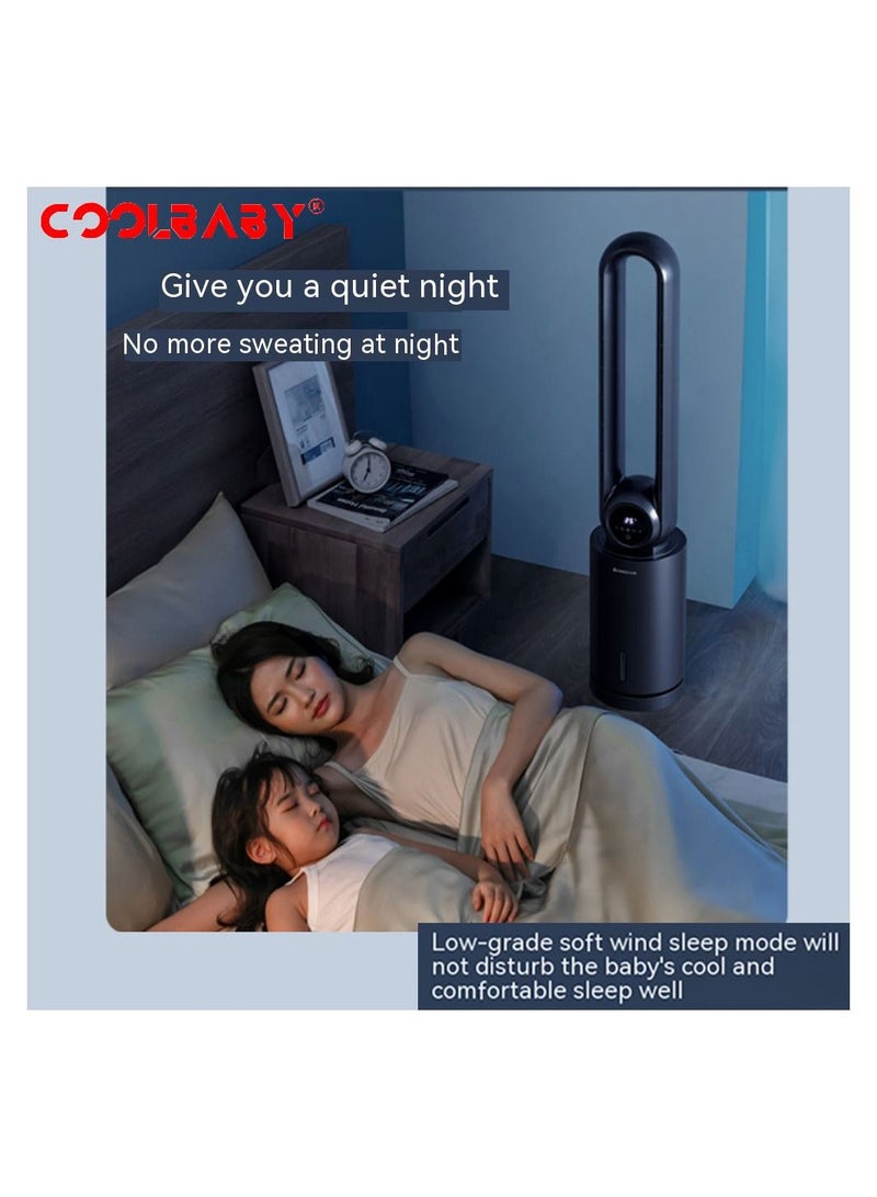 Bladeless Fan Household Air Conditioning Fan Floor Water Cooled Fan Tower Fan - Black