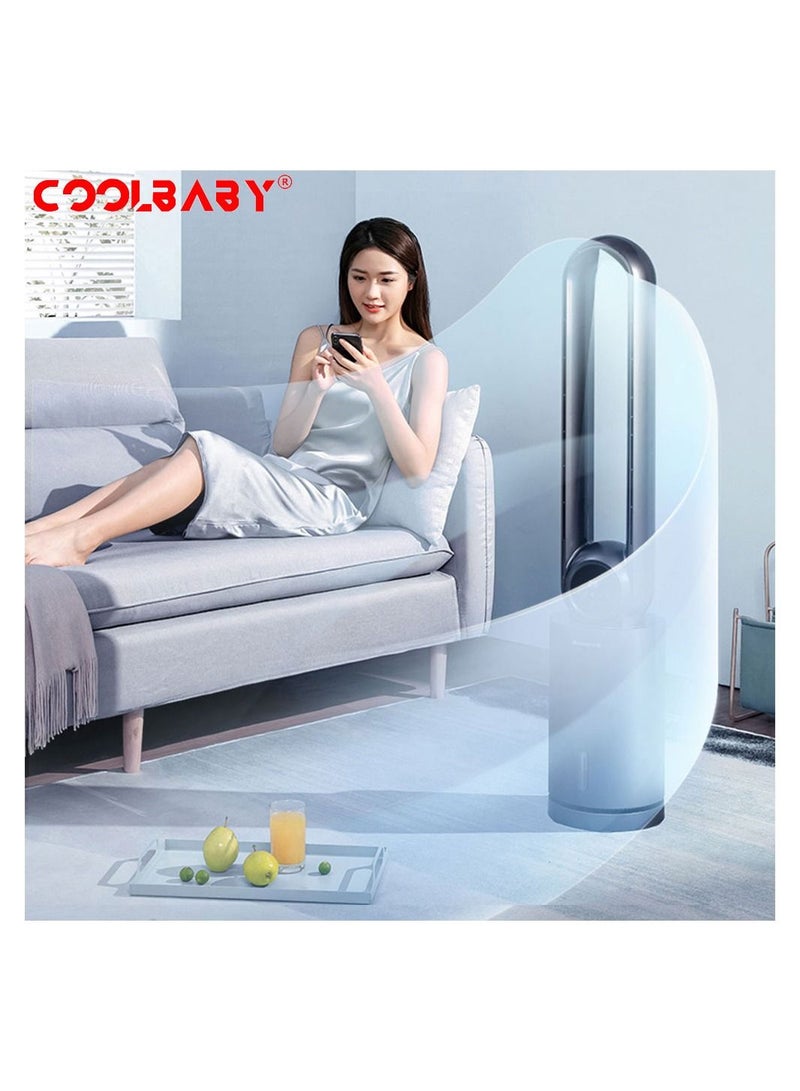 Bladeless Fan Household Air Conditioning Fan Floor Water Cooled Fan Tower Fan - Black