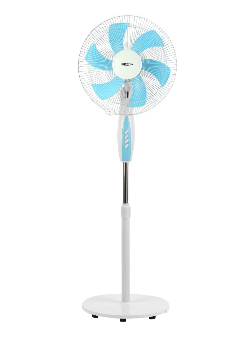 Stand Fan 3 Speed 6 Leaf blade Horizontal oscillation Adjustable height and tilt setting  50 W KNF6436 White/Blue