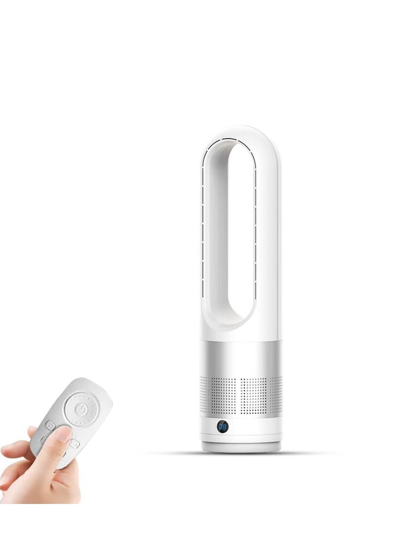 Coolbaby Adjustable Bladeless Fan Ultra Quiet Air Purification Tower Fan Remote Control Cyclewhite