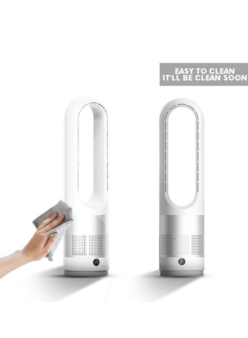 Coolbaby Adjustable Bladeless Fan Ultra Quiet Air Purification Tower Fan Remote Control Cyclewhite