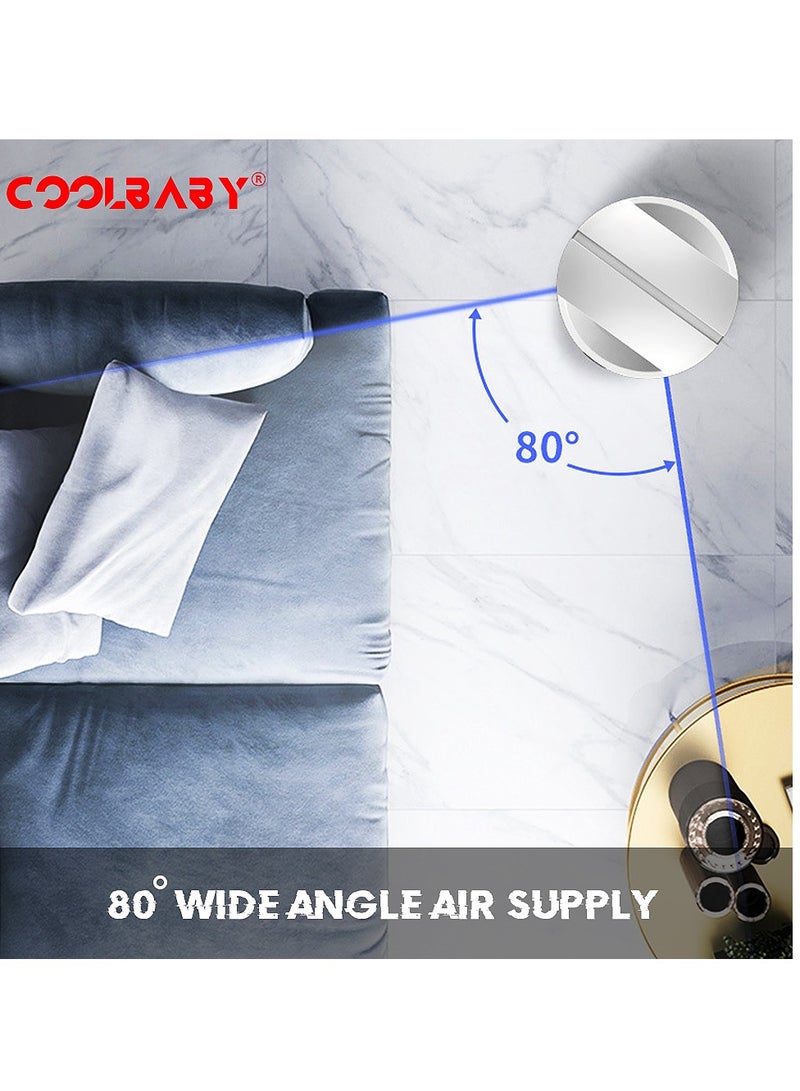 Coolbaby Coolbabyadjustable Bladeless Fan Ultra Quiet Air Purification Tower Fan Remote Control Cyclewhite, silver
