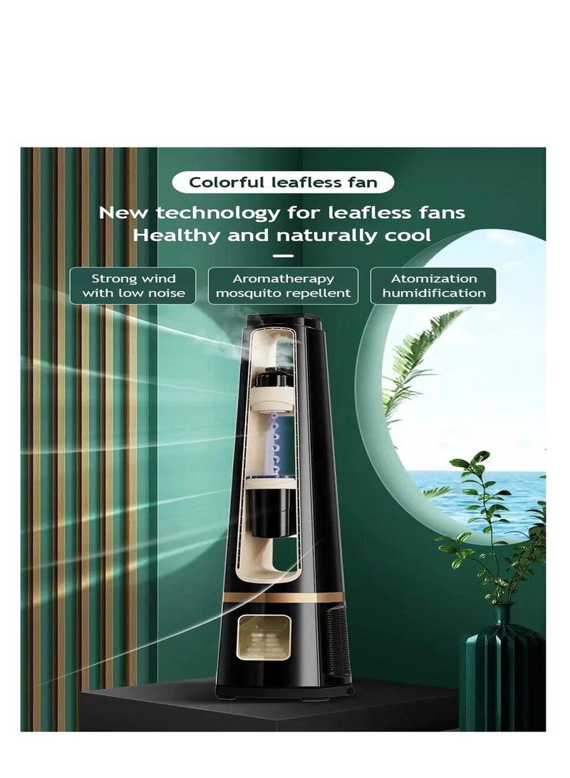 5 in 1 Smart Bladeless Fan with Multifunctional Aromatherapy Diffuser Fan│Water Droplets Fan│Humidifier Air Cooler Fan and Remote Control Air Purifier Fan & Tower fan