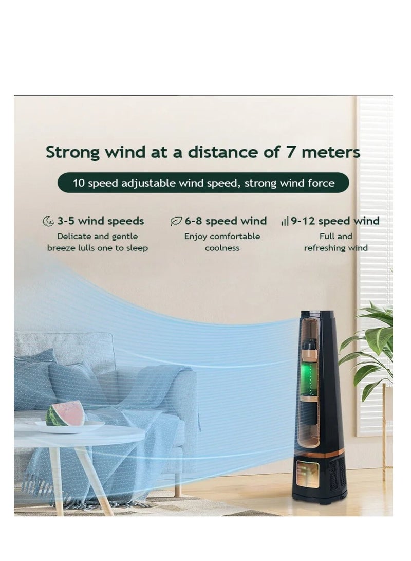 5 in 1 Smart Bladeless Fan with Multifunctional Aromatherapy Diffuser Fan│Water Droplets Fan│Humidifier Air Cooler Fan and Remote Control Air Purifier Fan & Tower fan