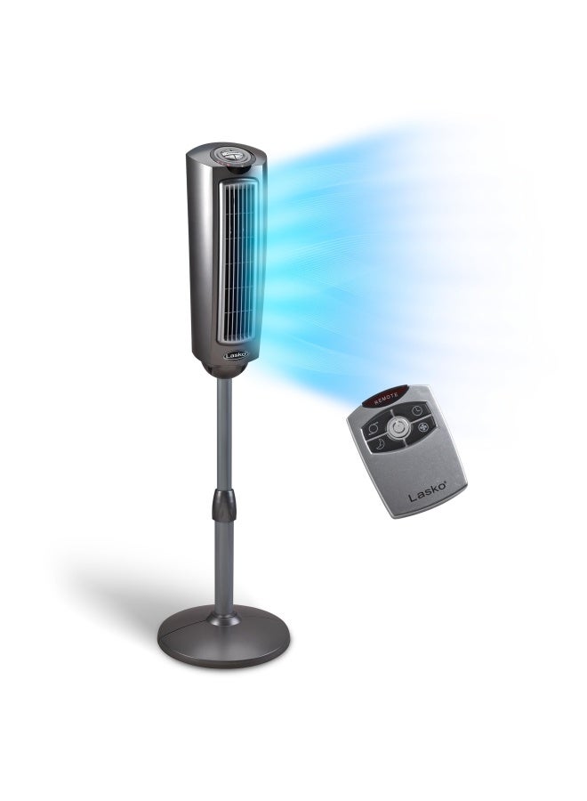 Lasko 2535 Space Saving Pedestal Tower Fan With Remote Control 52In