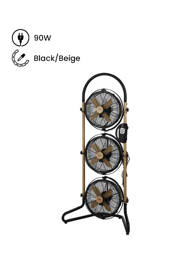 Pedestal Fan With Remote Control 90.0 W TF-218WD Black/Beige