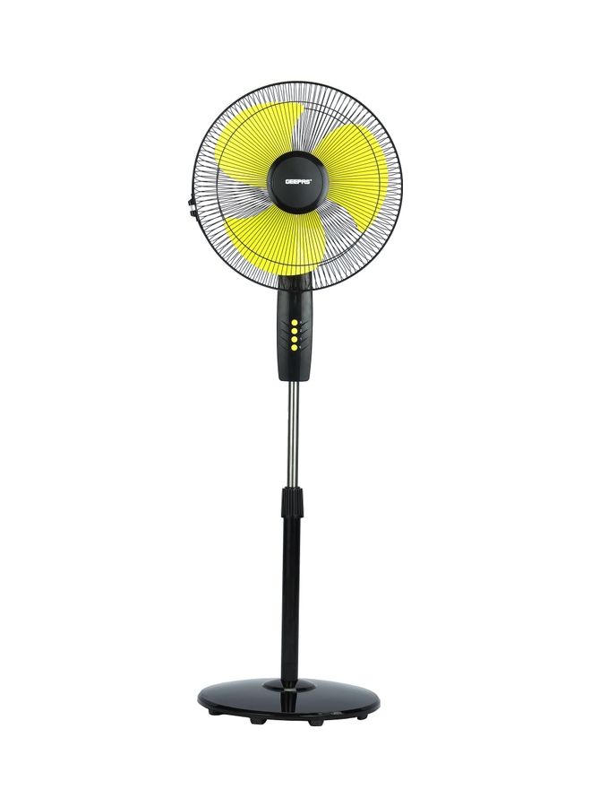 16 inch High Speed Pedestal Fan  with 3 Blades And 3 speed Variants 130.0 W GF21126 Black , Yellow