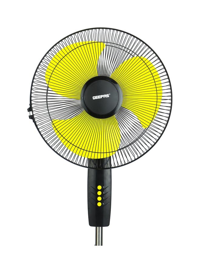 16 inch High Speed Pedestal Fan  with 3 Blades And 3 speed Variants 130.0 W GF21126 Black , Yellow