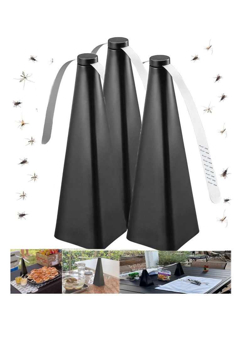 Fly Repellent Fan, Eco-Friendly Fly Insect Mosquito Repellent Fan, Keep Flies Bugs away from Food for Outdoor Table, Lightweight Portable, Camping Meal Home Hotel Restaurant (Black 3 PCS)