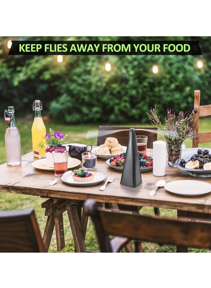 Fly Repellent Fan, Eco-Friendly Fly Insect Mosquito Repellent Fan, Keep Flies Bugs away from Food for Outdoor Table, Lightweight Portable, Camping Meal Home Hotel Restaurant (Black 3 PCS)