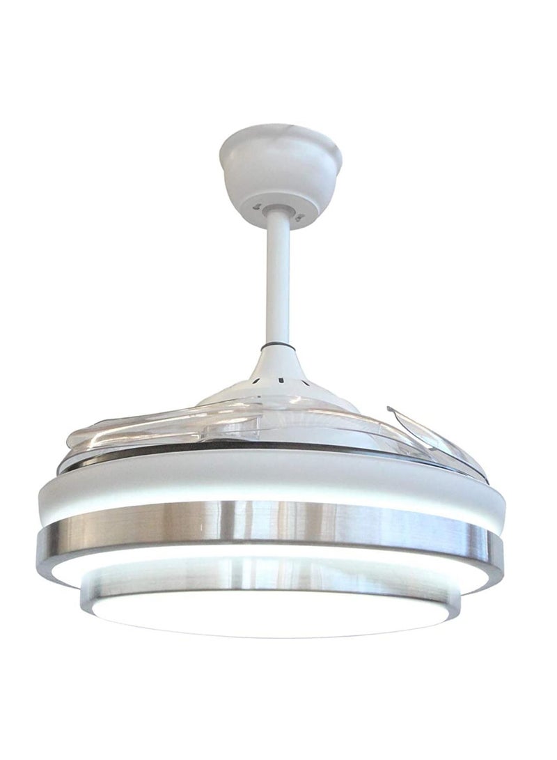 LED ceiling light fan adjustable 3 color change with remote control silver