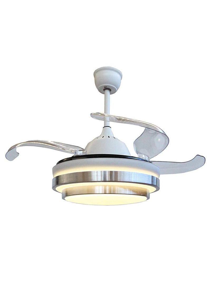 LED ceiling light fan adjustable 3 color change with remote control silver