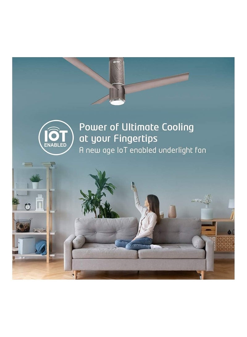 Orient Electric Aeroslim Smart Ceiling Fan with Remote & Under Light (Brown, 1200mm)