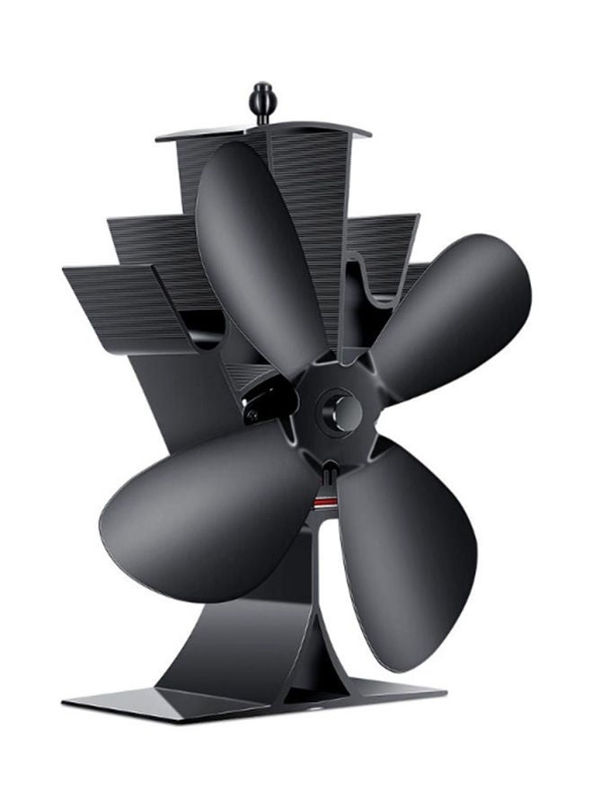 4-Blade Heat Power Fireplace Fan 0.0 W H34870-KM Black