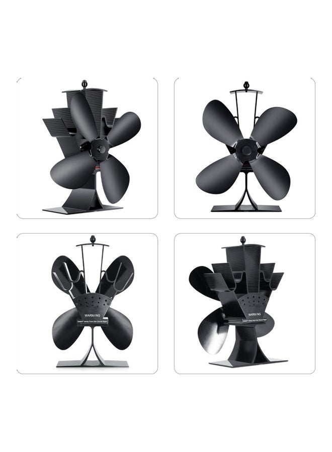 4-Blade Heat Power Fireplace Fan 0.0 W H34870-KM Black