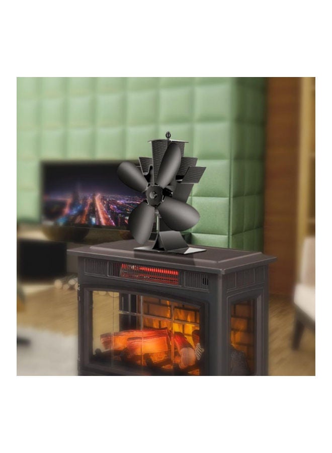 4-Blade Heat Power Fireplace Fan 0.0 W H34870-KM Black