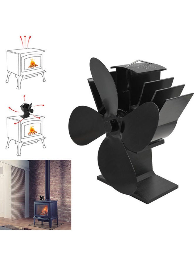 4-Blade Thermodynamic Fireplace Fans 10.0 W H35590-LM Black