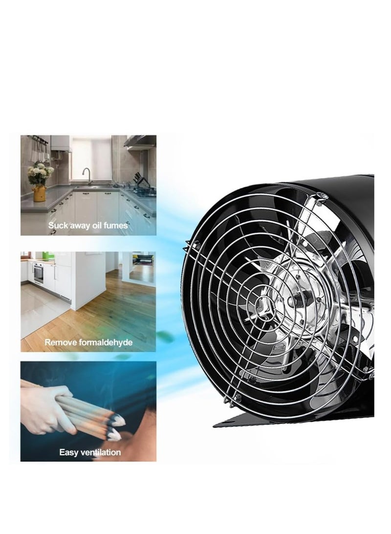 Exhaust Fan, Low Noise Inline Duct Booster Exhaust Fan with Base, 10 Inch Exhaust Fan Extractor Ventilator for Home Kitchen Bathroom Warehouse Restaurant Garage Ventilation (10inch with Base)