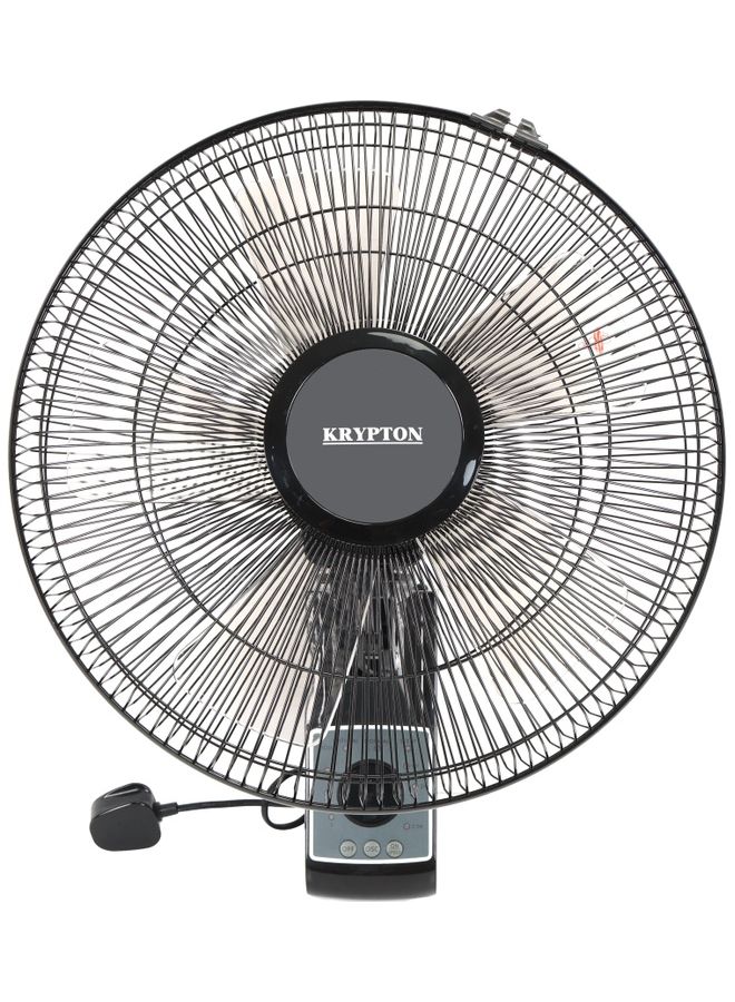 16 Inch Wall Mount  Fan With Remote 60 W KNF5242 Black