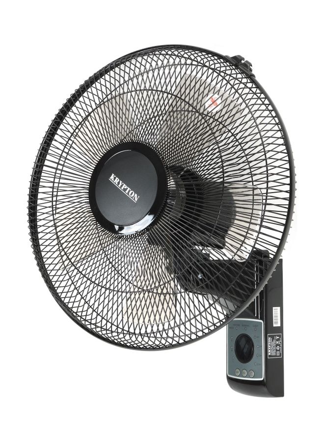 16 Inch Wall Mount  Fan With Remote 60 W KNF5242 Black