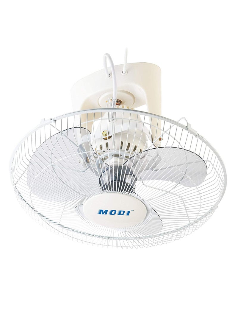 Orbit Fan,16-inch Ceiling Fan, White Cooling Fan with 3 Speed Choices,360 Degree Oscillating Fan for Home and Office.