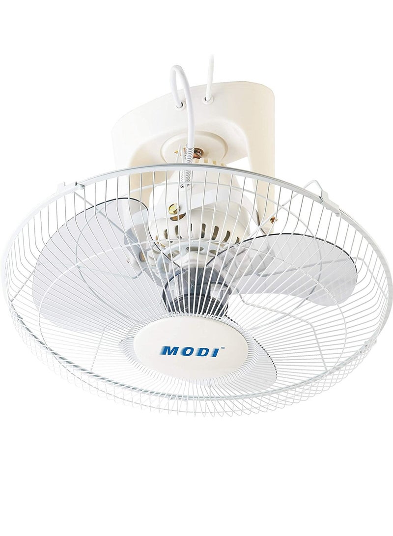 Orbit Fan,16-inch Ceiling Fan, White Cooling Fan with 3 Speed Choices,360 Degree Oscillating Fan for Home and Office.