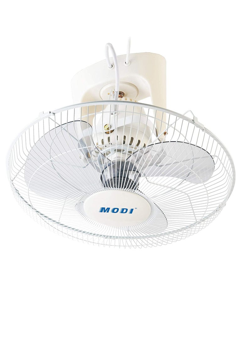 Orbit Fan,16-inch Ceiling Fan, White Cooling Fan with 3 Speed Choices,360 Degree Oscillating Fan for Home and Office.