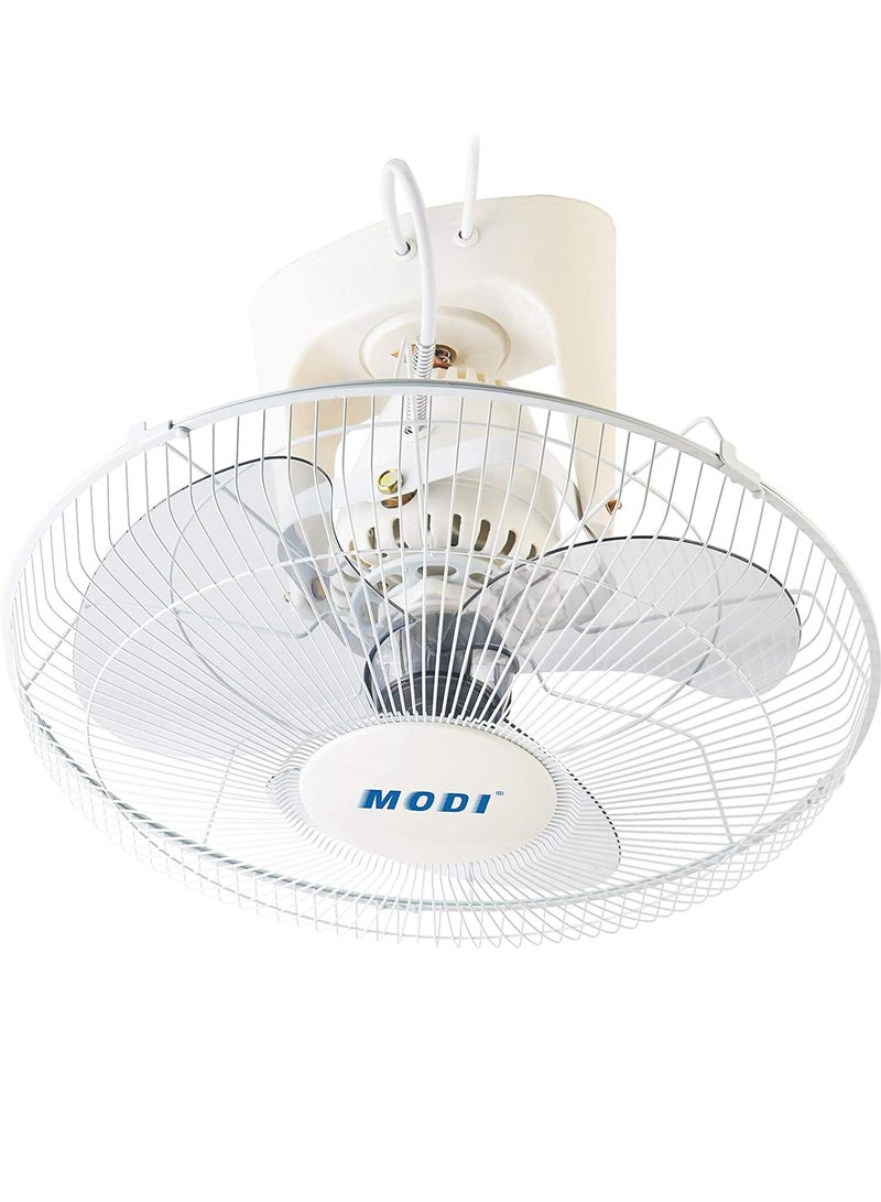 Orbit Fan,16-inch Ceiling Fan, White Cooling Fan with 3 Speed Choices,360 Degree Oscillating Fan for Home and Office.