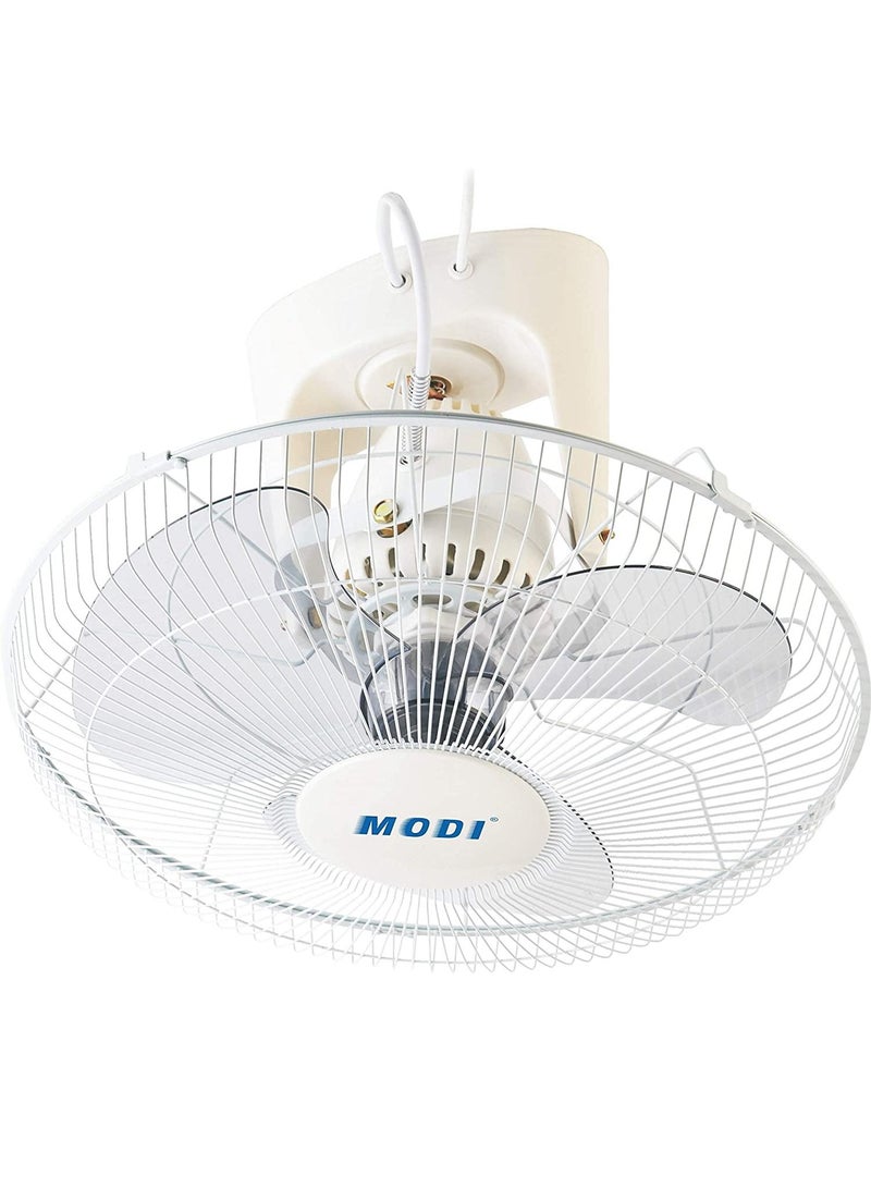 Orbit Fan,16-inch Ceiling Fan, White Cooling Fan with 3 Speed Choices,360 Degree Oscillating Fan for Home and Office.