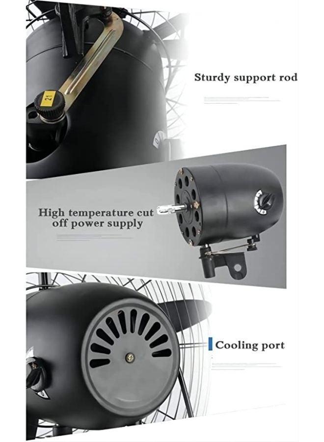 Industrial High Power Wall-Mounted Fan 260W Mesh Cover Self-Locking Grill Fans