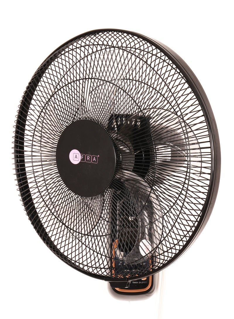 AFRA Wall Mount Fan, 16 Inch, 60w, 5.5m3/min Flow Rate, 90° Oscillation, RPM 1250 with Remote 3 Speed Controller, Black & Rose Gold, AF-1612WFBG, 2 Year Warranty 60 W AF-1612WFBG black