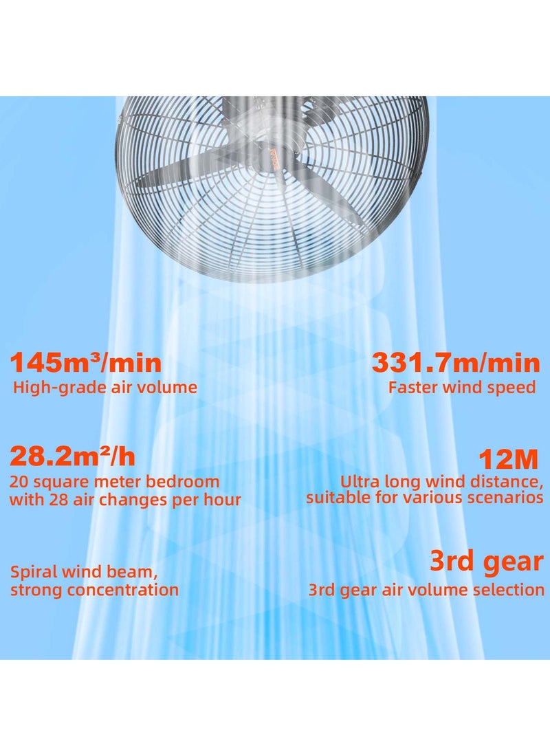 26 inch Wall Fan with 230W, Metal body,145m/min airflow,220-240V Perfect for Bedrooms,Homes , Workspaces,factories, garages, warehouses and more -HK-ST-65