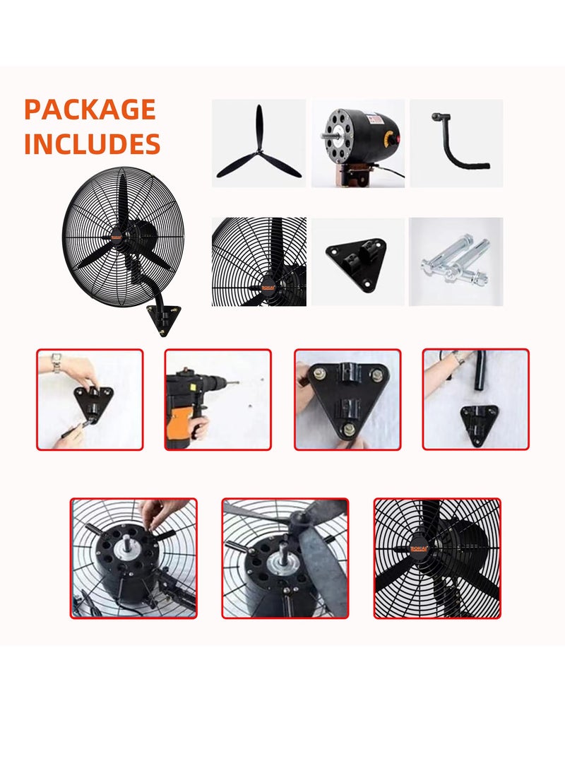 26 inch Wall Fan with 230W, Metal body,145m/min airflow,220-240V Perfect for Bedrooms,Homes , Workspaces,factories, garages, warehouses and more -HK-ST-65