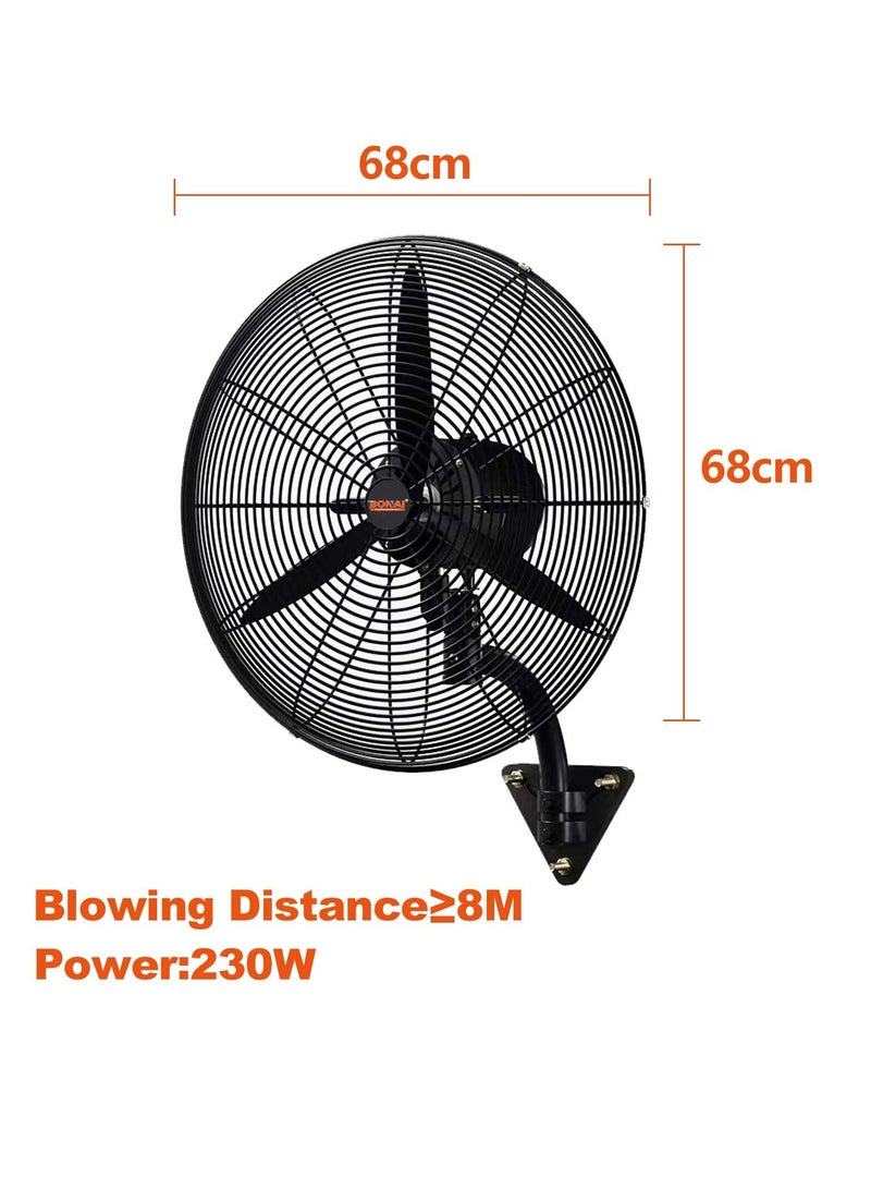 26 inch Wall Fan with 230W, Metal body,145m/min airflow,220-240V Perfect for Bedrooms,Homes , Workspaces,factories, garages, warehouses and more -HK-ST-65