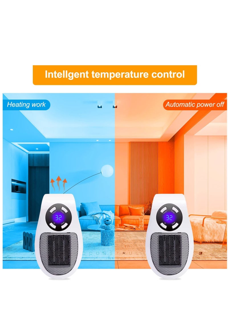 In Heater for Indoor Use Fast Heating Wall Space Heater Low Wattage Heater with Thermostat Led Display for Home Office Bathroom Indoor Use