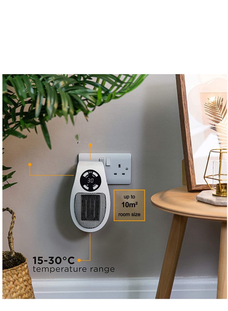 In Heater for Indoor Use Fast Heating Wall Space Heater Low Wattage Heater with Thermostat Led Display for Home Office Bathroom Indoor Use