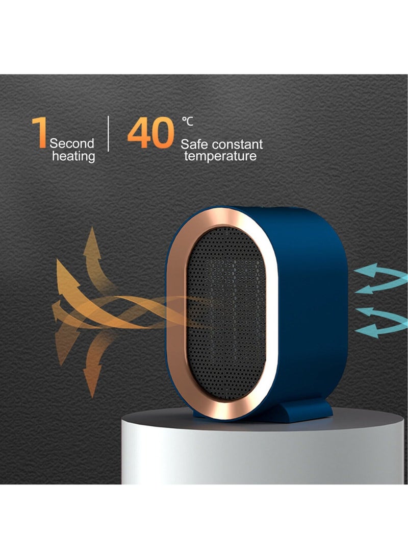 1200W Electric Fan Heater, Desktop Warm Air Blower Home Appliances (Blue)