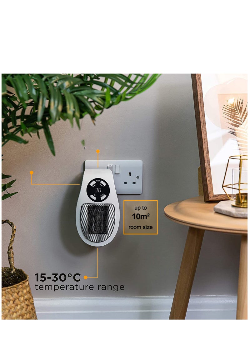 In Heater for Indoor Use Fast Heating Wall Space Heater Low Wattage Heater with Thermostat Led Display for Home Office Bathroom Indoor Use